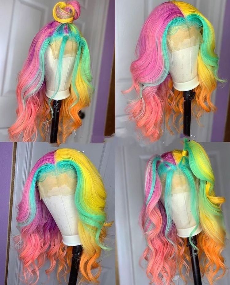 Colorful fashion wig😍😍Do you like it?😆😆

#hairfashion #colorwig #hairlove #lacewigs #wavyhair #bodywave #lacefrontwig