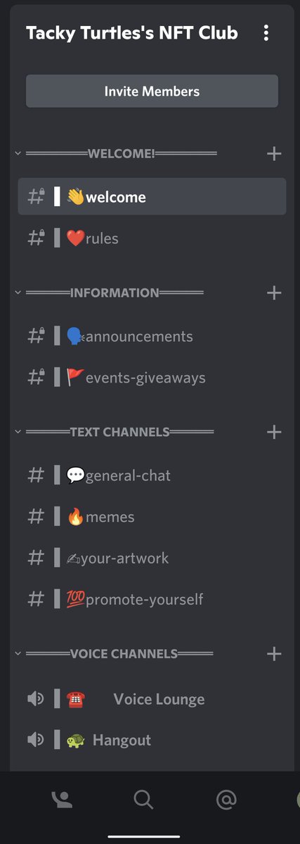 TackyTurtleNFTS's tweet photo. Preview of the discord server! Launching in the next day or so! 🐢🥳

#NFTs #nft #NFT #NFTGiveaways #NFTgiveway #NFTartists #NFTartist #NFTGame #nftcollector #NFTdrop #NFTLAUNCH #NFTcollectibles https://t.co/MeyEtLDOmO