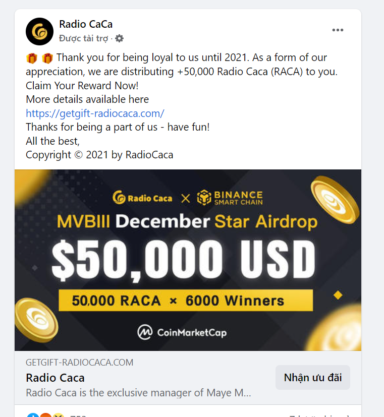 salylysa's tweet photo. I'm sure #RACA doesn't have this airdrop, don't connect your wallet to this website, you will lose all your money #ScamAlert https://t.co/7eEIOow7xX