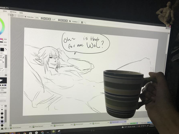 Haurchefaunt its time to get up. I made coffee.
#FF14 #Haurchefaunt #heavensward #Elezen #fanart 