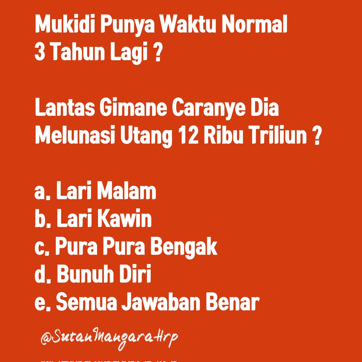 sutanmangara's tweet photo. Yang Bisa Menjawab Persoalan Ini, Saya Doakan Murah Rejeki !!! https://t.co/xXxI9ijoES