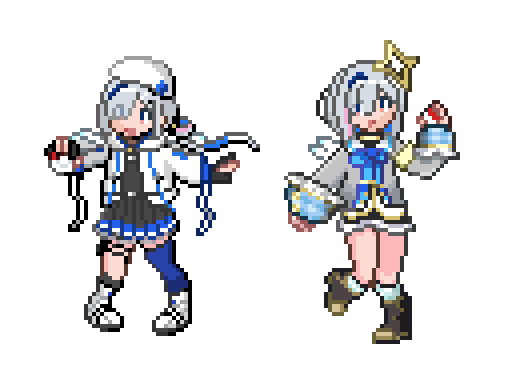 ポケモン ポケモントレーナー風ドット絵のかなたん かなたーと ながねぎ のイラスト