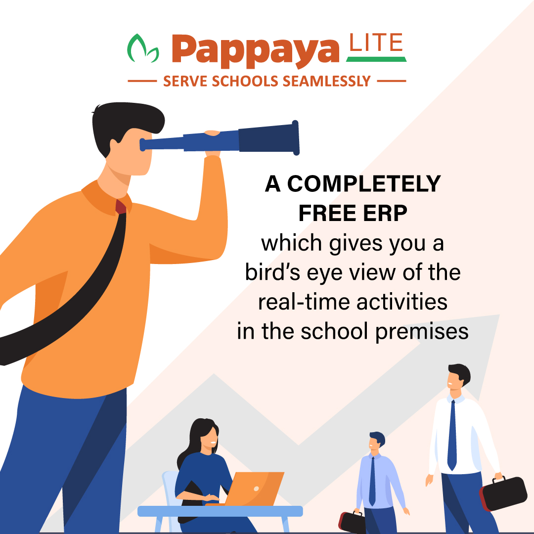 A COMPLETELY FREE ERP which gives you a bird’s eye view of the real-time activities in the school premises

#pappayalite #pappaya #pappayatechnology #pappayaerp #erp #erpindia #erpschool #school #India #Tamilnadu #Delhi #JammuandKashmir #Maharashtra #Andra #Telengana #Bihar