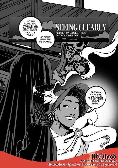 Postin the previews for the comic me and @luddlestons worked on for @LifebloodHades before we cap 250 preorders bcs this anthology is selling FAST 🏃💨
Seems like Hermes is trying to pull off a trick on Charon… Find out what he is planning when you get the book! Links below ⬇️🔥 