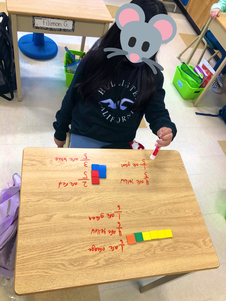 OLOLChids's tweet image. The wheels are turning as students build their fractional reasoning. Today we learned about standard notation and fractions of an area. I LOVE seeing new learning sweep across the classroom.   @OLOLFlames #fractionsarecool