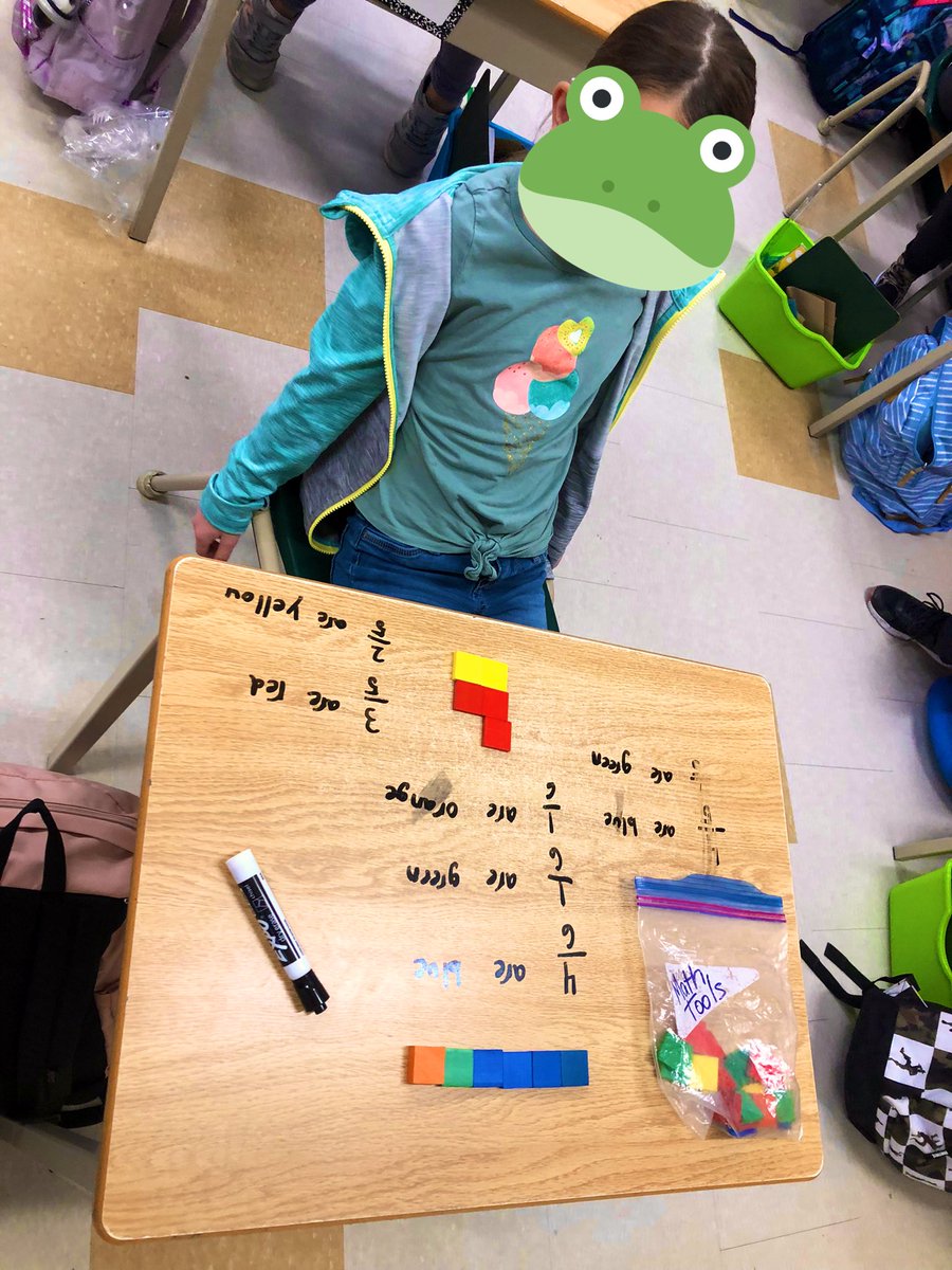 OLOLChids's tweet image. The wheels are turning as students build their fractional reasoning. Today we learned about standard notation and fractions of an area. I LOVE seeing new learning sweep across the classroom.   @OLOLFlames #fractionsarecool