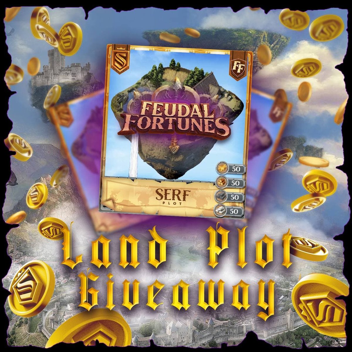 FeudalFortunes's tweet image. #FeudalFortunes is giving away 100 #Landplot NFTs to its most active discord server members. If you want to win one of our amazing #NFTs make sure to join our server and become one of the most active shining stars of the Feudal Fortunes community! 

#Iwant2win #Blockchaingaming
