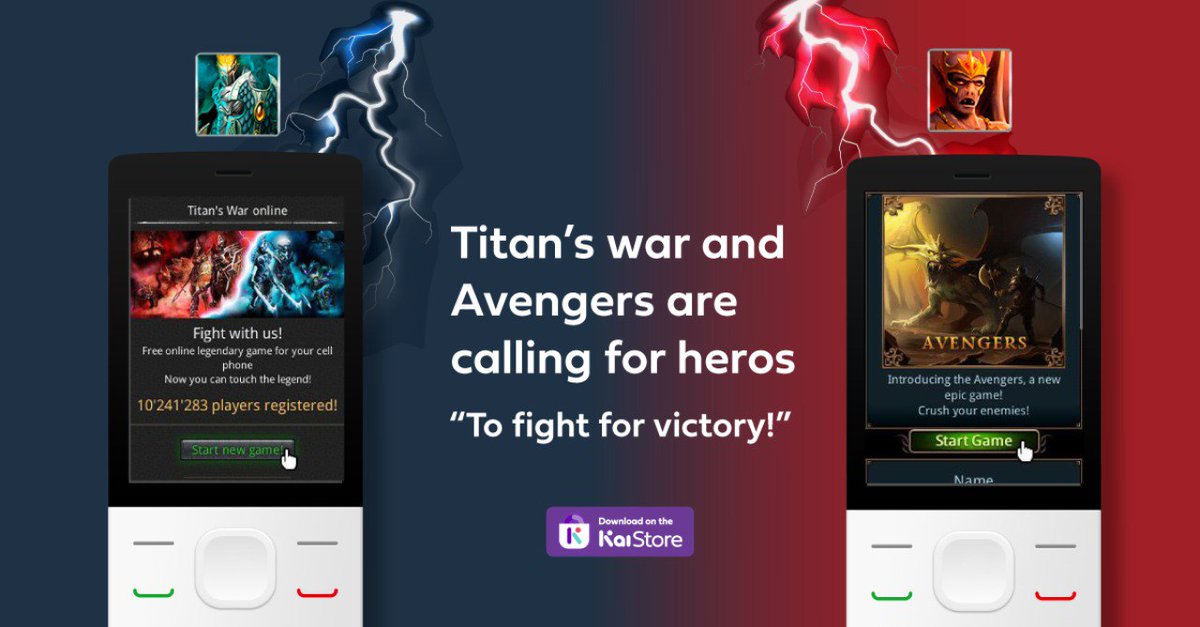 KaiOStech's tweet photo. Looking for some heart-stopping superhero fighting games?🔥 Gear up now for #Avengers and #TitansWar battles, and you can also team up with your friends or other players to fight against the opponent clans. #RealTime #NewInStore 👉 https://t.co/i1GXKE3kcG https://t.co/qe3gfCP7Ac