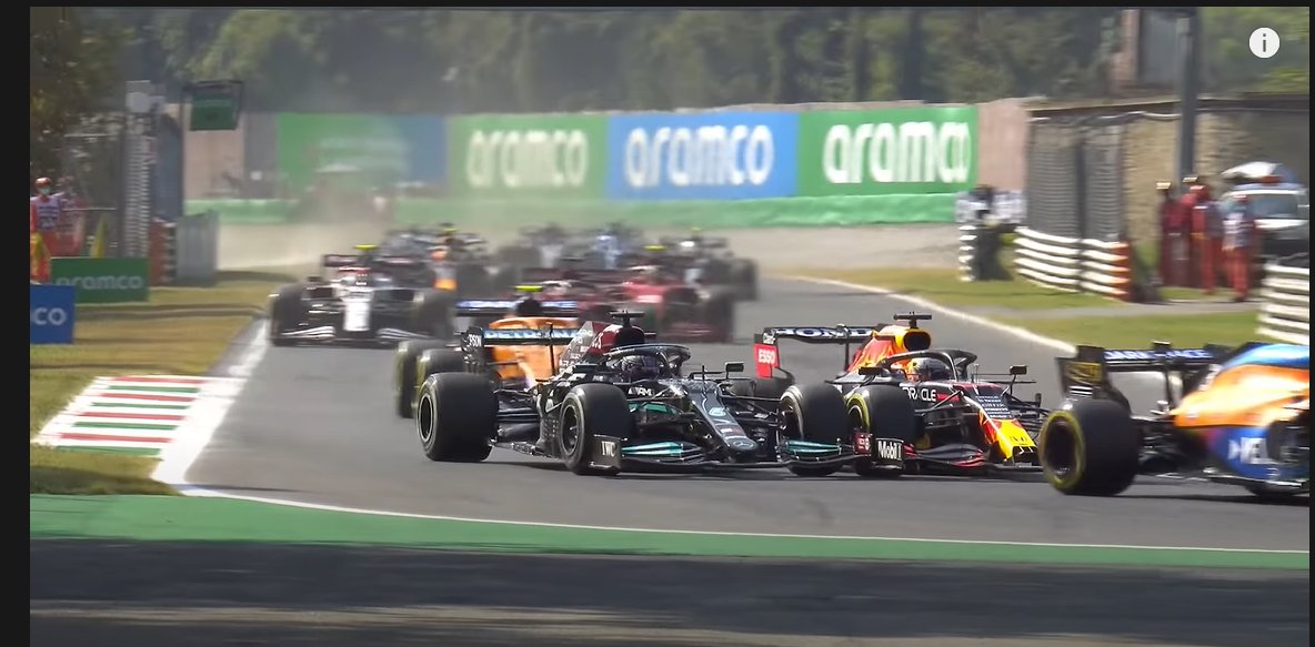 SJbrigante's tweet photo. Verstappen fans should be grateful that Hamilton is as talented as he is in wheel-to-wheel racing. We've seen what happened the 2 times Hamilton didn't completely exit the track for Max. Max would be dead if hamilton didn't intelligently back out in any of these 4 instances. https://t.co/BxrHKChdrZ