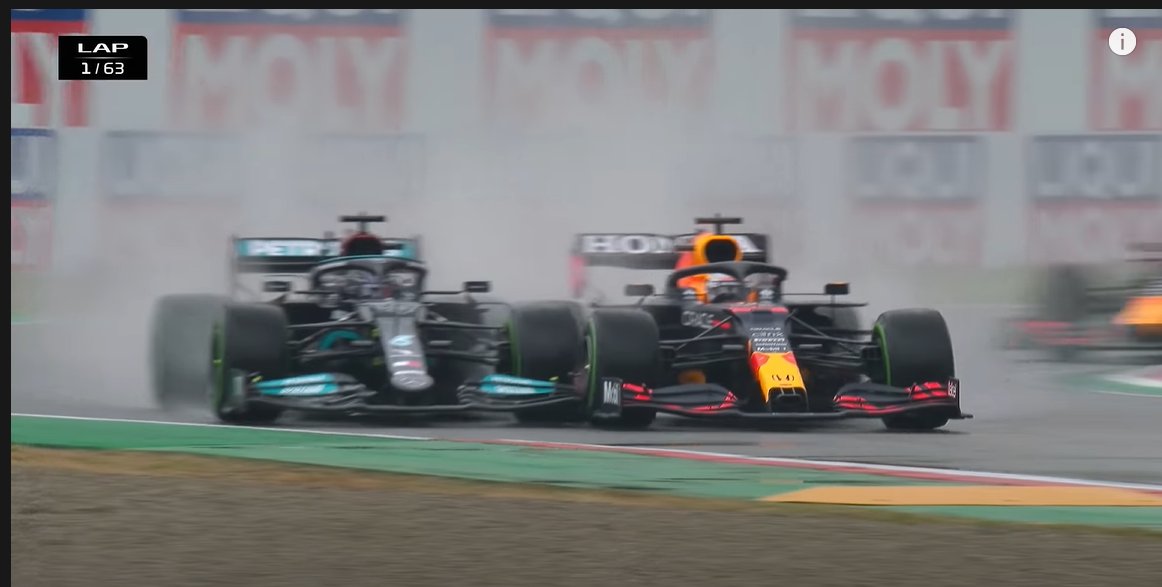 SJbrigante's tweet photo. Verstappen fans should be grateful that Hamilton is as talented as he is in wheel-to-wheel racing. We've seen what happened the 2 times Hamilton didn't completely exit the track for Max. Max would be dead if hamilton didn't intelligently back out in any of these 4 instances. https://t.co/BxrHKChdrZ
