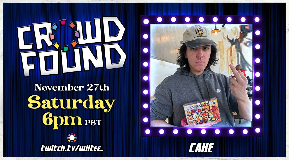 wilteeontheweb's tweet photo. Starting off our guestlist for tomorrow...
He's done with black market N64 deals, this man only deals in trivia now.
Please welcome the lovely @cake_hoarder to this weekend's episode! || #CrowdFound π§ π‘ https://t.co/w0M5KsmXt9