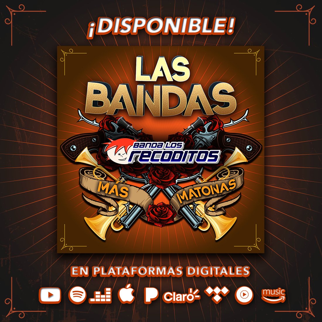 BANDARECODITOSS's tweet photo. Raza ya está disponible #LasBandasMasMatonas de Los Recoditos 🔥
Jálense a escuchar nuestros éxitos más matones en su plataforma de música favorita 👉https://t.co/iHOzy683X8 https://t.co/3Kuc0rIoSq
