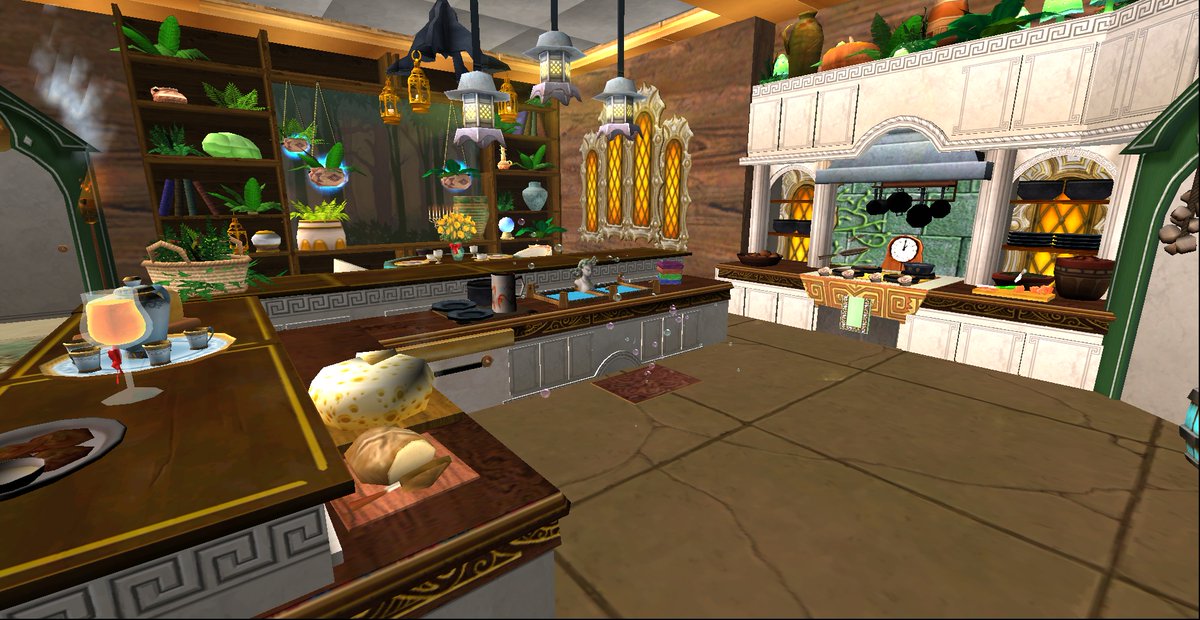 🌾Welcome to Demeter's Mountaintop Cottage 🌾

Explore her forest paths, help grow crops and have a tasty meal in this cozy kitchen! But beware of the forbidden fruit... 🍎

Emily Night's Nomad's Camp, now on castle tours in the magical category ✨
#DuckybubContest2021
<a href="/Wizard101/">Wizard101</a>