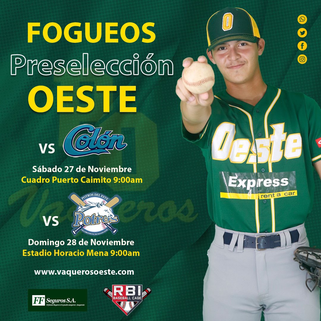 VaquerosPO's tweet photo. ¡LOS VAQUEROS INICIAN CON LOS FOGUEOS! 

Este fin de semana Los Vaqueros empiezan sus partidos de preparación de cara al Nacional Juvenil 2022. Nuestra #PreselecciónJuvenil estará jugando ante Colón y Panamá Este. 

 #VamosVaqueros 

#rbibaseballcage #FFSegurosSA https://t.co/woi35M0GBk