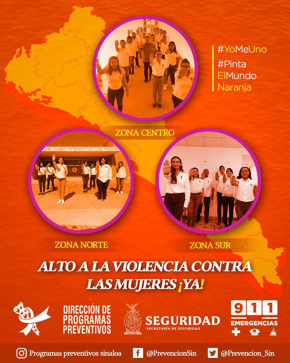 Prevencion_Sin's tweet photo. En la Dirección de Programas Preventivos nos unimos estos #16DíasDeActivismo  y nos pintamos de naranja para prevenir y erradicar la violencia contra las  mujeres. #PintaElMundoDeNaranja #ViolenciaContraLasMujeres #AltoYa @sspsinaloa1 @rochamoya_ @Mtro_CCastaneda @sinaloagobmx https://t.co/Og1oeZ9ilm