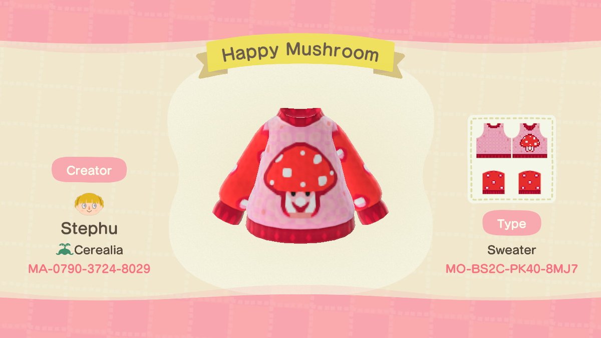 StephuAC's tweet image. Happy mushroom sweater, again LOL
made some teeny edits
 #AnimalCrossing #ACNH #NintendoSwitch