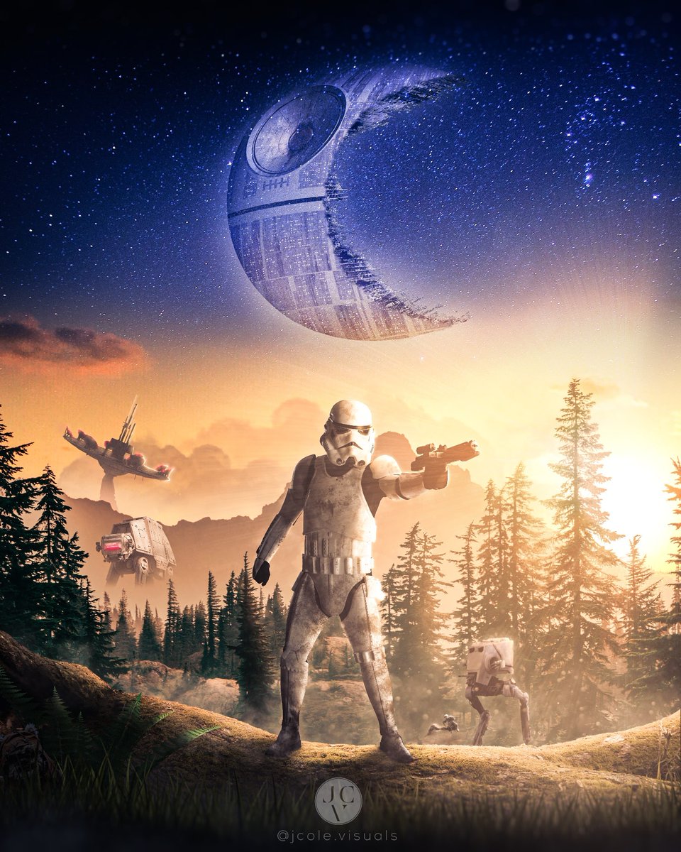 JcoleVisuals's tweet photo. "Imperial Assault"

This was a fun piece, with a satisfying end result. How bout that crescent death star? 🌙
.
.
.
#photoshop #photomanipulation #photoshopart #artstagram #digitalart #digitalartwork #scifi #scifiart #starwars #fanart #imperial #stormtrooper #poster #newart https://t.co/VPPJ7t7ILs