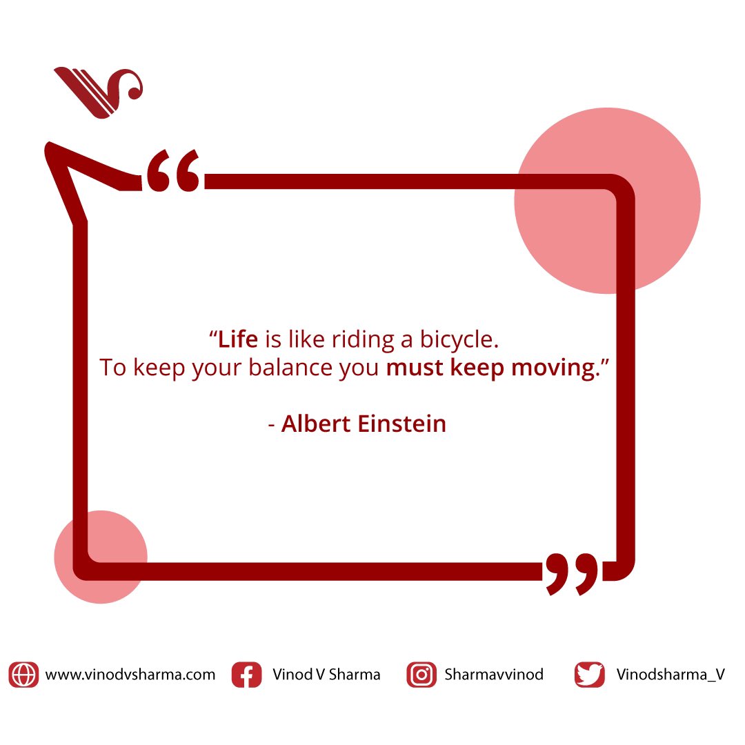 Life is like riding a bicycle. 
To keep your balance you must keep moving. 

- Albert Einstein
.
.
.
#life #lifestyle #mylife #lifeisgood 
#lifelesson #lifeslessons #enjoylife #herbalife 
#goodlife #entrepreneurlife #lifegoals 
#lifelessons #lifepoints #lifesgreat https://t.co/GliL9EIjaW