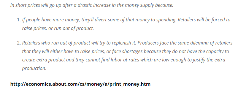 WearsMyLiberty's tweet photo. An increase in the money supply means there's more money available to bid on the current supply of goods

Retailers are forced to raise prices or run out of product

Suppliers then face shortages when they lack capacity to quickly increase production &amp; are forced to raise prices https://t.co/HFsQ0jjk1a