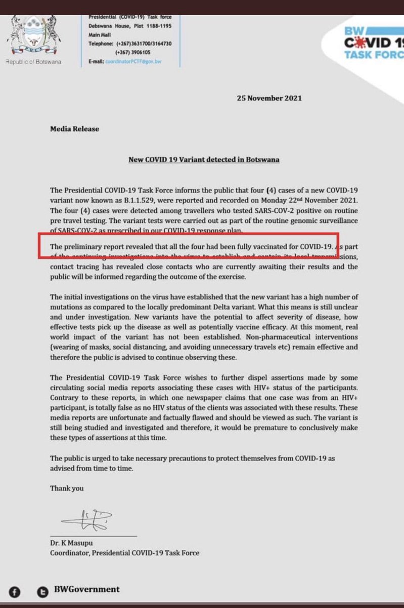DRobertaLacerda's tweet photo. Antes que digam q é mentira, relatório confirma que os 4 pacientes em q a nova cepa foi detectada eram totalmente vacinados. Neste relatório se diz que os pacientes não são coinfectados pelo HIV e Não há internados com esta cepa, ao que consta, https://t.co/BTWviv48zz
