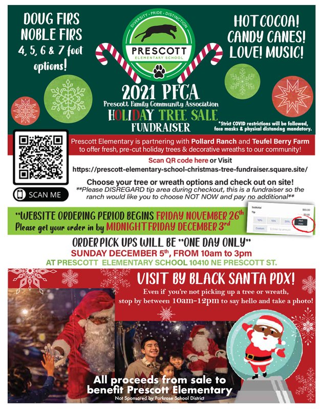 CommunityPfca's tweet image. Sales are live! Pre-order your tree and wreath until Dec 3rd then join us between 10am and 3pm on Sunday, Dec 5th to pick up!
Join us for hot cocoa, candy canes, music &amp;amp; a visit from Black Santa on tree pick up day! 
Link for tree &amp;amp; wreath sale: …christmas-tree-fundraiser.square.site