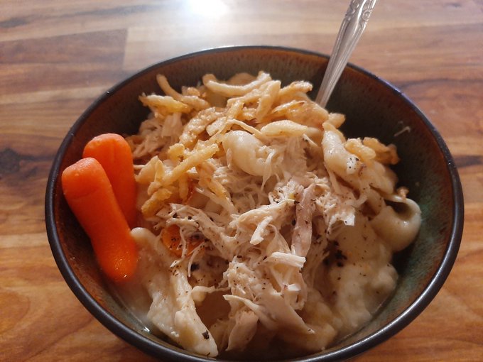 Made homemade chicken noodle soup from scratch and some homemade mashed potatoes  #food #homemadefood<a href="/tag/food"class="tags"><span>#food</span></a><a href="/tag/homemadefood"class="tags"><span>#homemadefood</span></a>