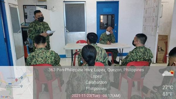 policelopez's tweet photo. PICE (Police Information and Continuing Education) 
At about 8:15 in the morning of November 23, 2021, PMAJ DANDY P AGUILAR, ACOP , conducted PICE (Police Information and Continuing Education) to all personnel of this station held at Lopez MPS, Brgy Bocboc Lopez, Quezon. https://t.co/k4zlgH41nb