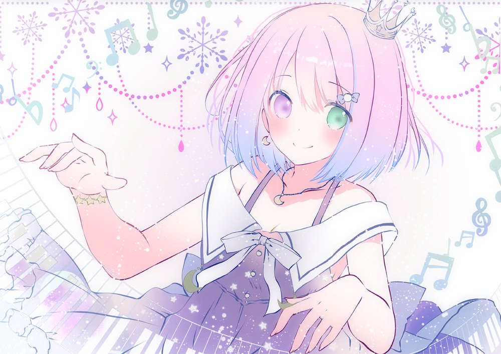 姫森ルーナ 「お題箱から、ルーナ(*˘︶˘*).。.:*♡ エレクトーン弾くルーナ姫すごい、感」|むーのイラスト