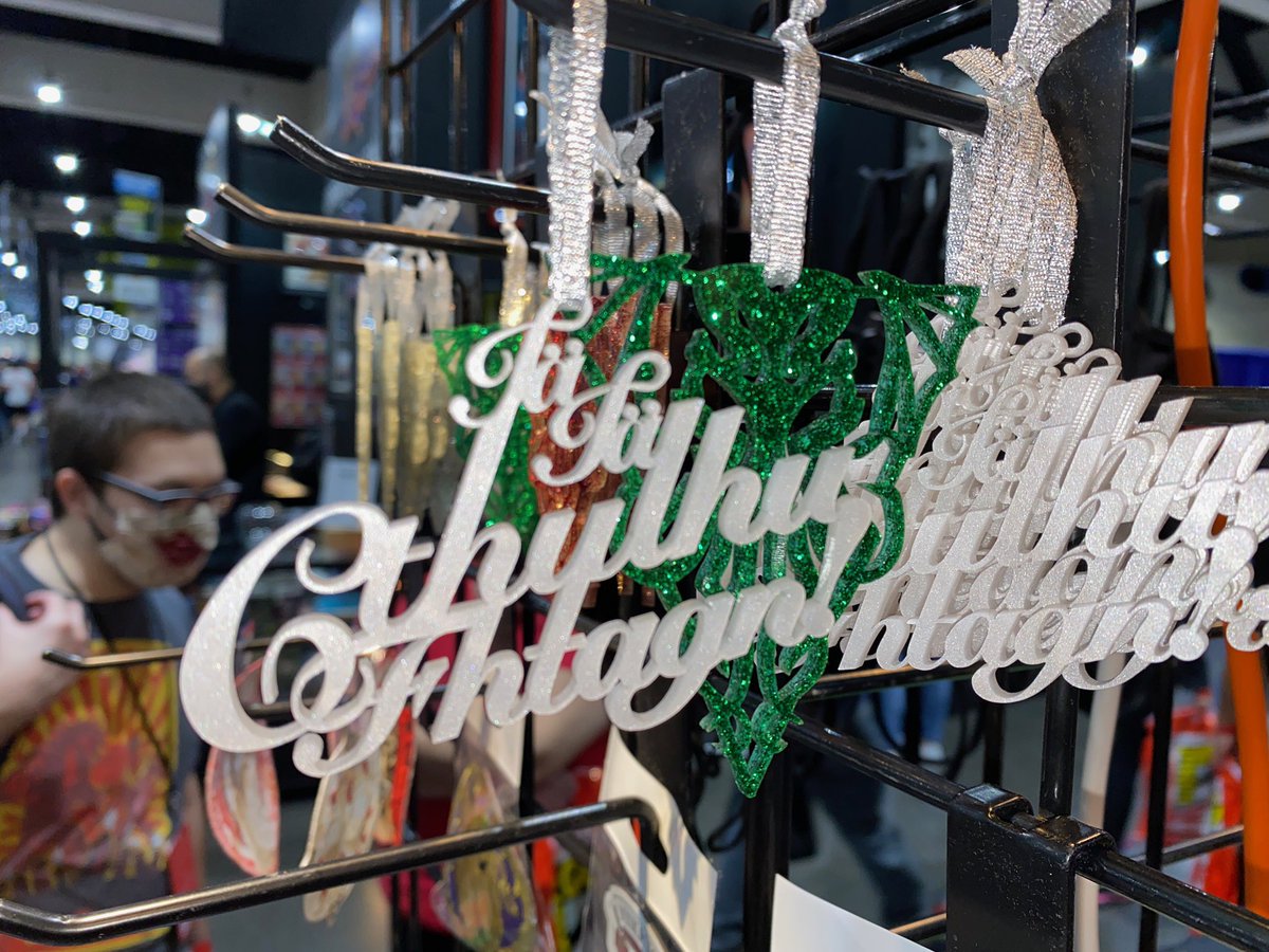 ArkhamBazaar's tweet photo. Cthulhu Xmas ornaments at booth 1333 at #SDCCSE #hplovecraft #cthulhu #sighco #arkhambazaar #lovecraftemporium https://t.co/XXdCocTe0f