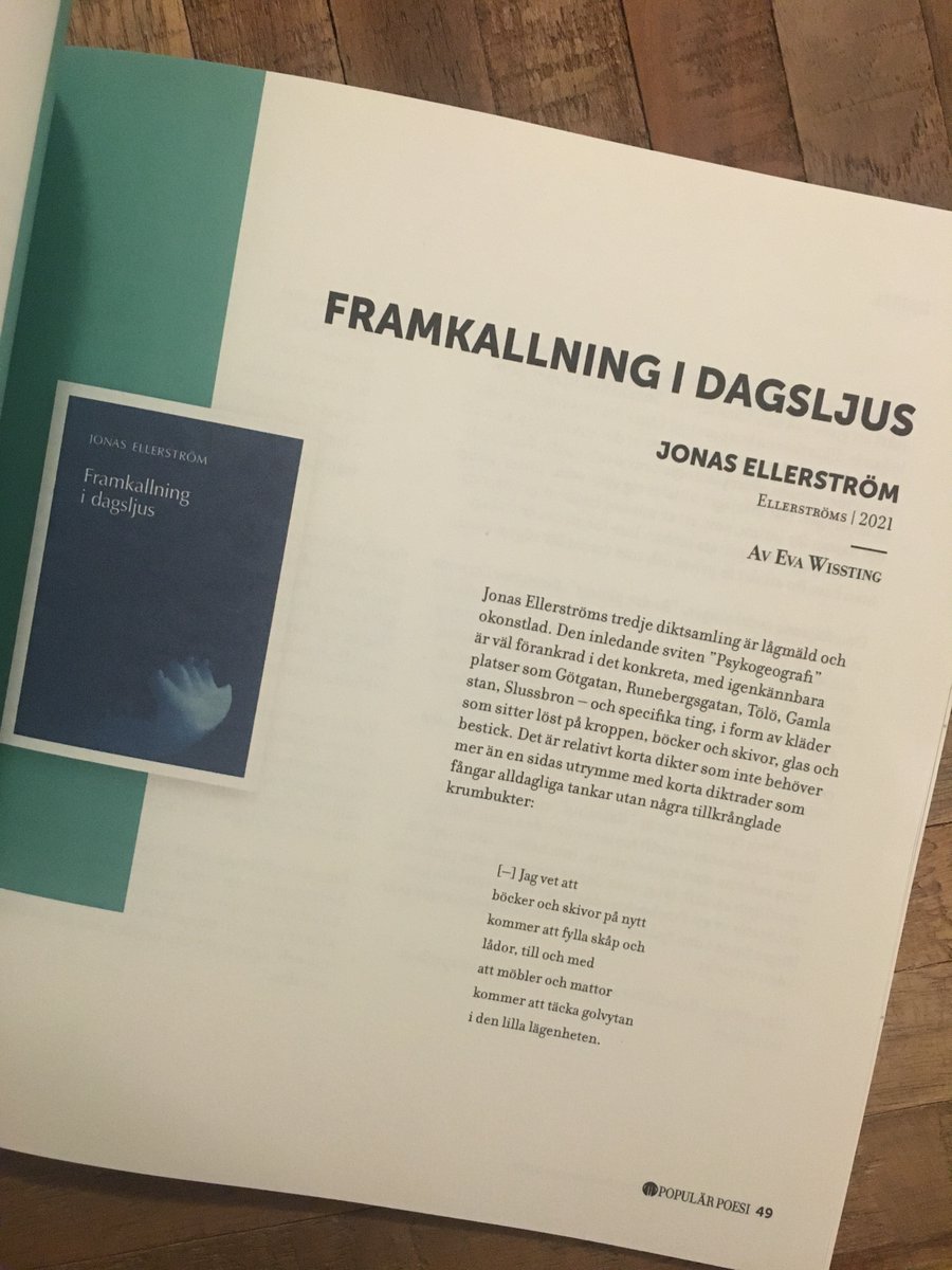 Mat &amp; poesi i <a href="/popularpoesise/">Populär Poesi</a> ! Om den jäsande dikten, smörgåsarnas ickepoesi, smak som utopi &amp; Inger Christensens Alfabet.
Jag recenserar även Jonas Ellerströms Framkallning i dagsljus. 
På popularpoesi.se finns van Ooijens essä + info om hur du beställer tidskriften!