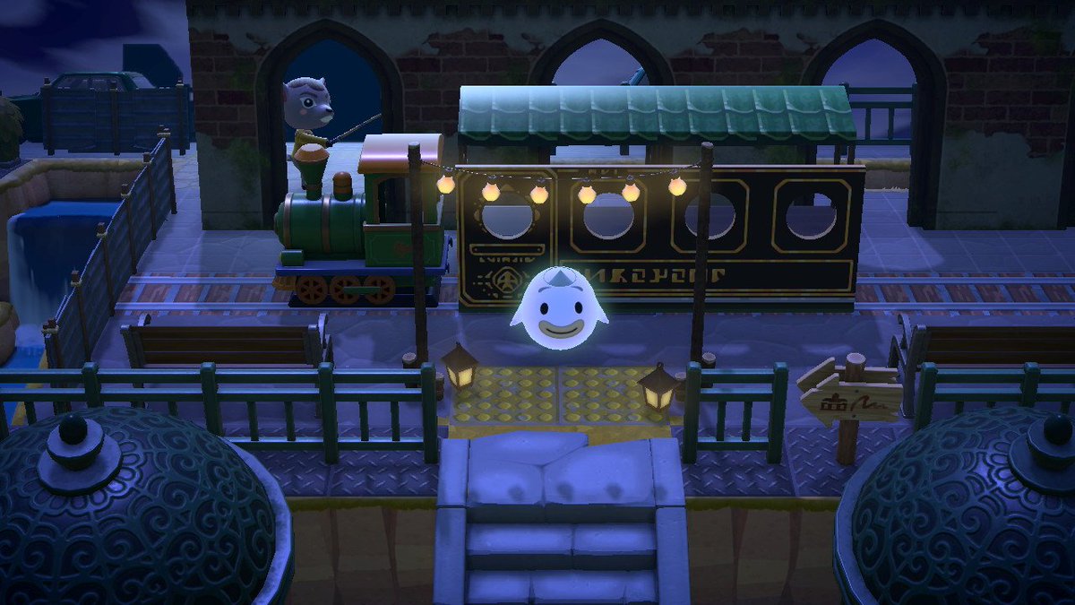 He's waiting for the ghost train 👻