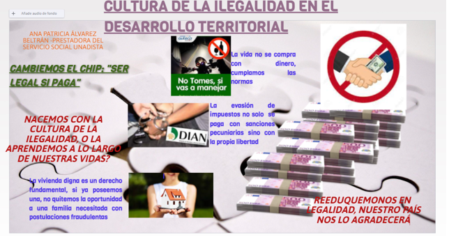 Patrici02409472's tweet photo. Hola buenas noches comparto con ustedes mi recurso educativo sobre  LA CULTURA DE LA ILEGALIDAD EN EL DESARROLLO TERRITORIAL, en desarrollo de mi #SERVICIOSOCIALUNADISTAENCASA, con el 
@ElOIRdelaRegion @Patrici02409472
  y recuerda "SER LEGAL SI PAGA" https://t.co/9oBTKJYy37