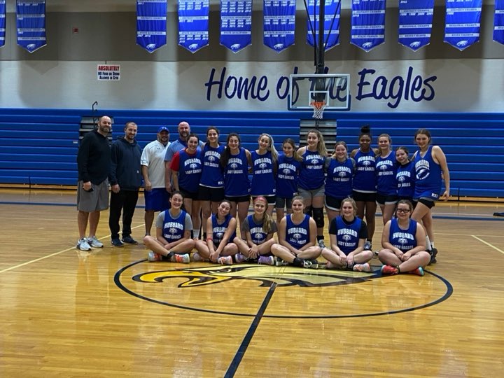 HoopsHubbard's tweet photo. The Lady Eagles would like to thank Tyler Duez and  Kory Hopkinson (HHS C/O 11) both played for Coach Slovesko in 5,6, &amp; 9th grades. Tyler and Kory donated to the program in order to fund the pregame hype video this year.
Thanks to both men and their families for supporting us. https://t.co/3hfCMCU0tB