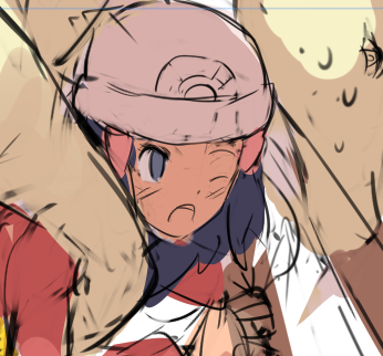 次の渋用…のラフ(没)案。描きたいものは大体ここで確認。あとはアングルをもうちょっと調整へ。 