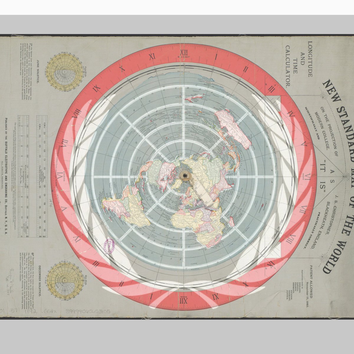unsaidunderside's tweet photo. Another way to do it is to keep the UN logo fixed in its standard upright orientation and rotate Gleason’s 1892 flat world map clockwise by 90 degrees. Obviously, the same map result overlay is produced but the perspective is different considering framing. #FlatEarth #Gleasons https://t.co/PVIzAUWpyJ