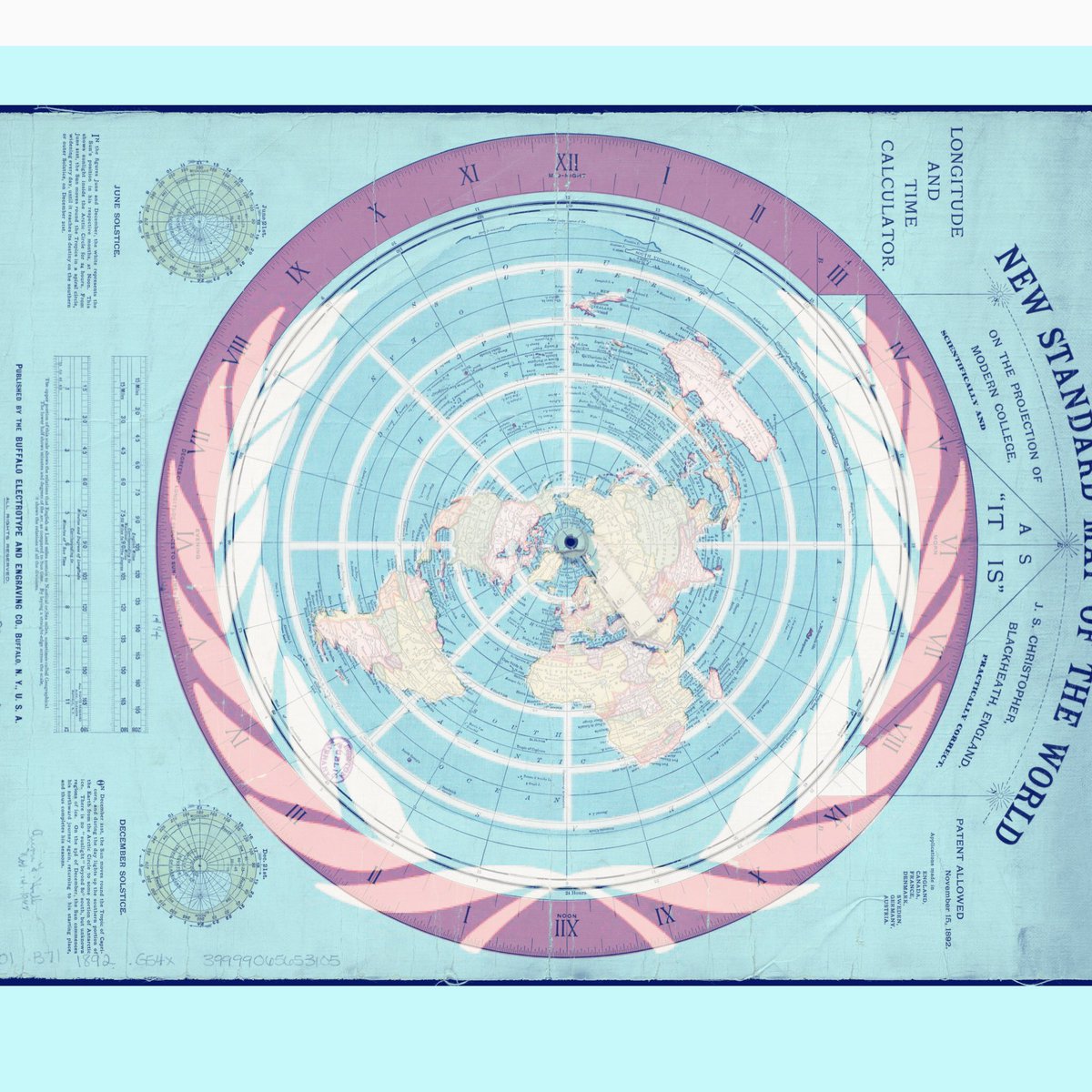 unsaidunderside's tweet photo. Another way to do it is to keep the UN logo fixed in its standard upright orientation and rotate Gleason’s 1892 flat world map clockwise by 90 degrees. Obviously, the same map result overlay is produced but the perspective is different considering framing. #FlatEarth #Gleasons https://t.co/PVIzAUWpyJ