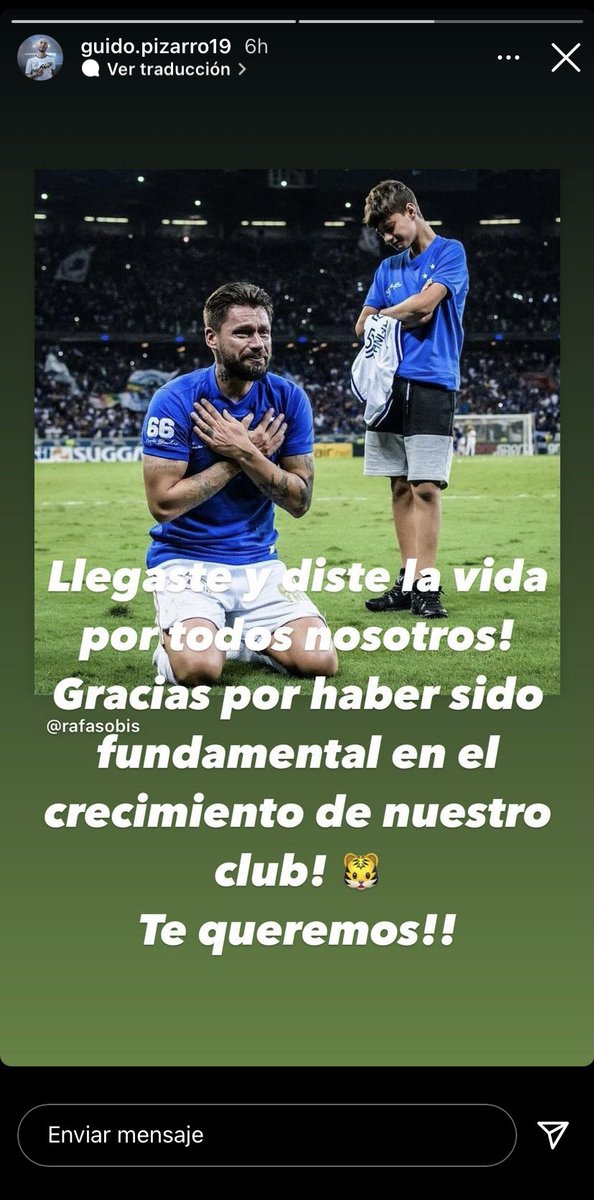 RafaDato2's tweet photo. Guido Pizarro sobre el retiro de Rafael Sobis:
“Llegaste y diste la vida por todos nosotros.
Gracias por haber sido fundamental en el crecimiento de nuestro club.
Te queremos” https://t.co/fTCk4V7PiO
