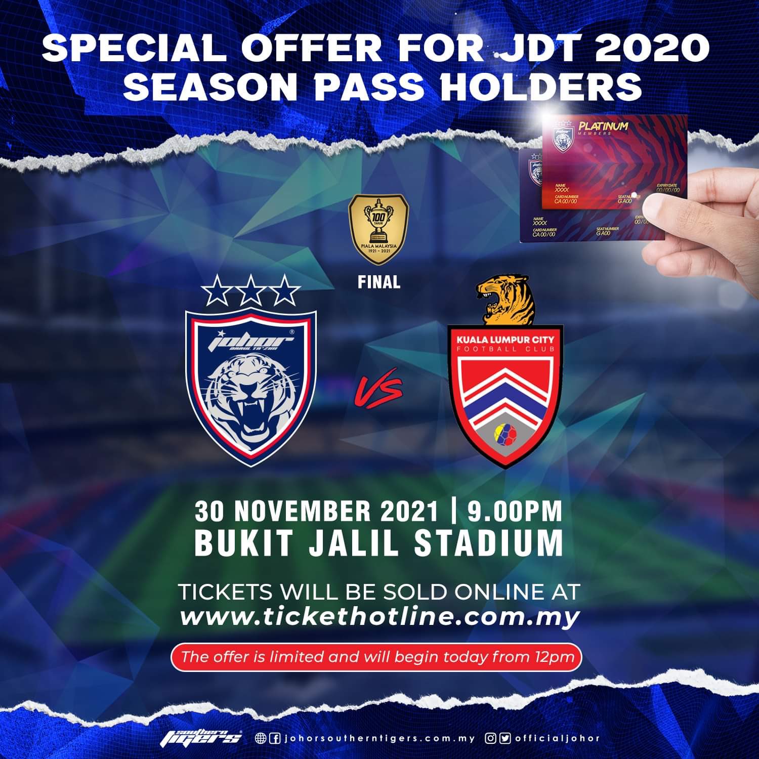 Tiket jdt vs kl