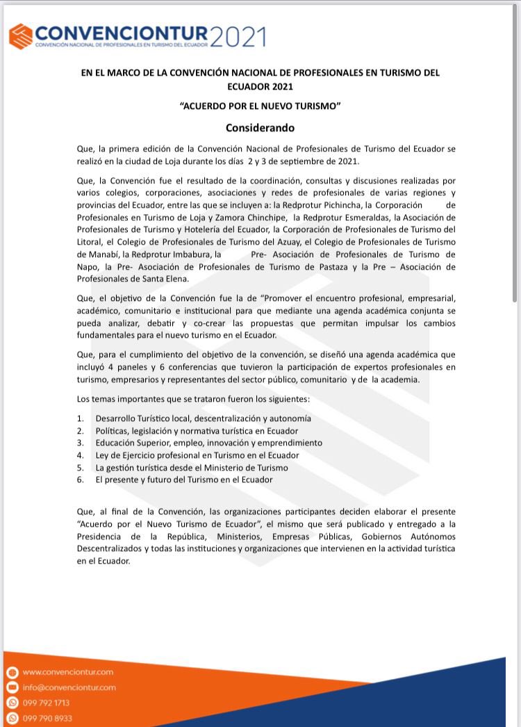 RedProTur Ecuador tweet media