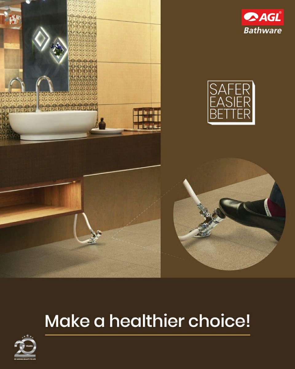 AGLTILESWORLD's tweet photo. Foot-operated faucet by AGL is an innovative faucet that lets you wash your hands while reducing contact with surfaces.
This saves you from contaminated surfaces while also saving water used while washing hands.
#AGLFaucets #AGLBathware #AGL #HarHindustaniKiPasand https://t.co/QXemFvVX6i