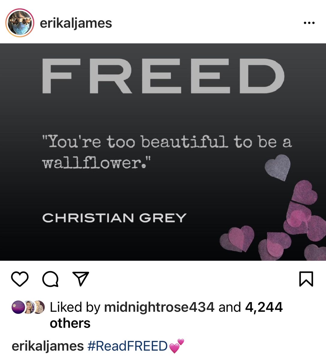 50Latersbaby's tweet photo. You're too beautiful to be a wallflower. - Christian Grey
#Freed #ReadFreed https://t.co/tjm7vMrNvh