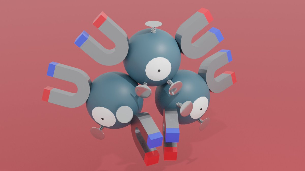 BlubbyStudios's tweet photo. Been learning modeling in #Blender3d for the past few weeks. Proud of my first two finished models and the techniques I've learned along the way.
#magnemite #magneton #Pokemon https://t.co/pXuHCo08bz