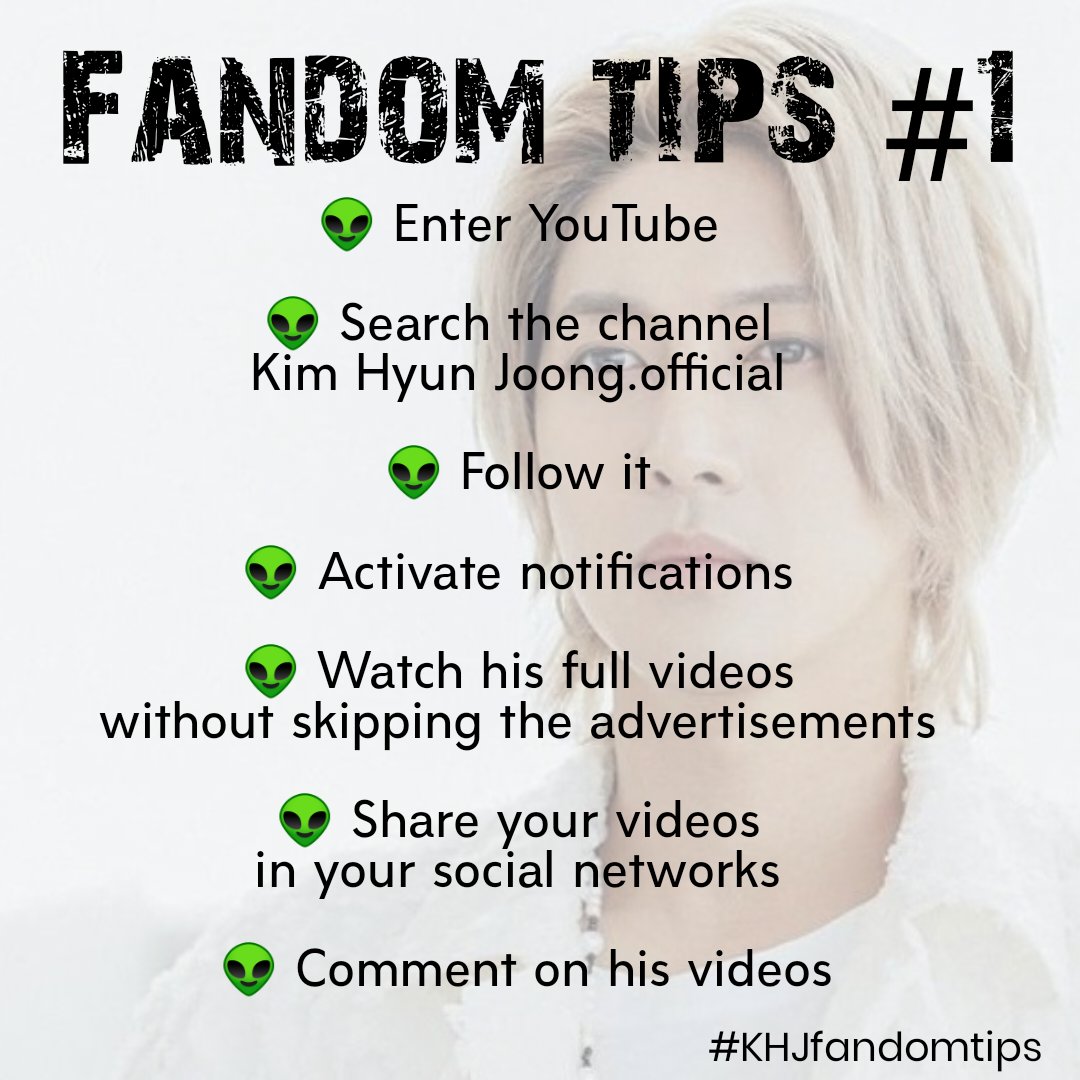 WorldHenecia's tweet photo. Fandoms tips #1 YouTube
#KHJfandomtips #kimhyunjoong #Henecia https://t.co/6nYhhMTj5k