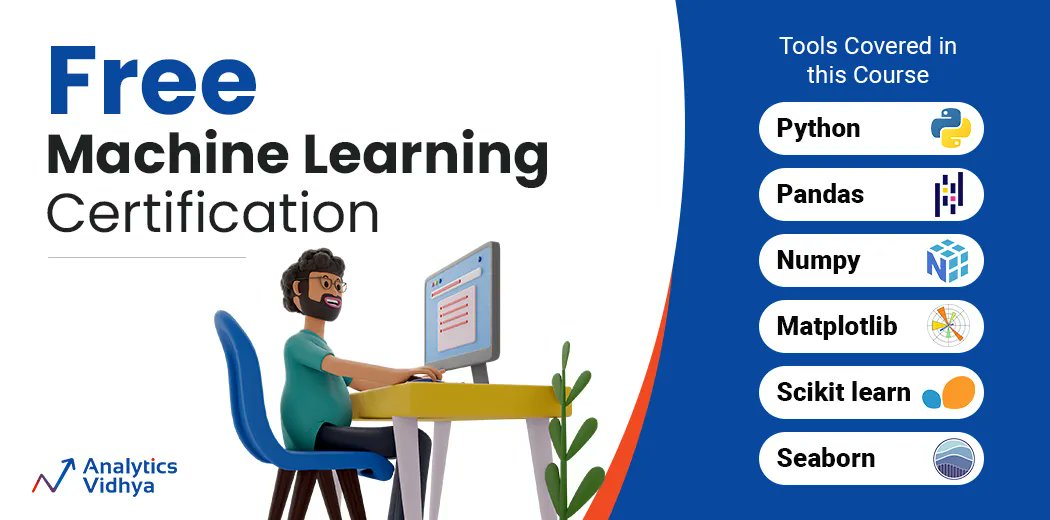 AnalyticsVidhya's tweet photo. 📢 FREE Machine Learning Certification: https://t.co/ptPuEmaiY0

Know about all the essential tools required for Machine Learning!

#MachineLearning  #Course https://t.co/nK2hPSLEQl