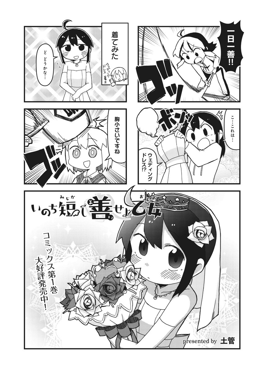 ハンマーを振ったら出てくるアイテムで一日一善しないといけない女の子の漫画の
ウェディングドレスの回(1/2) 