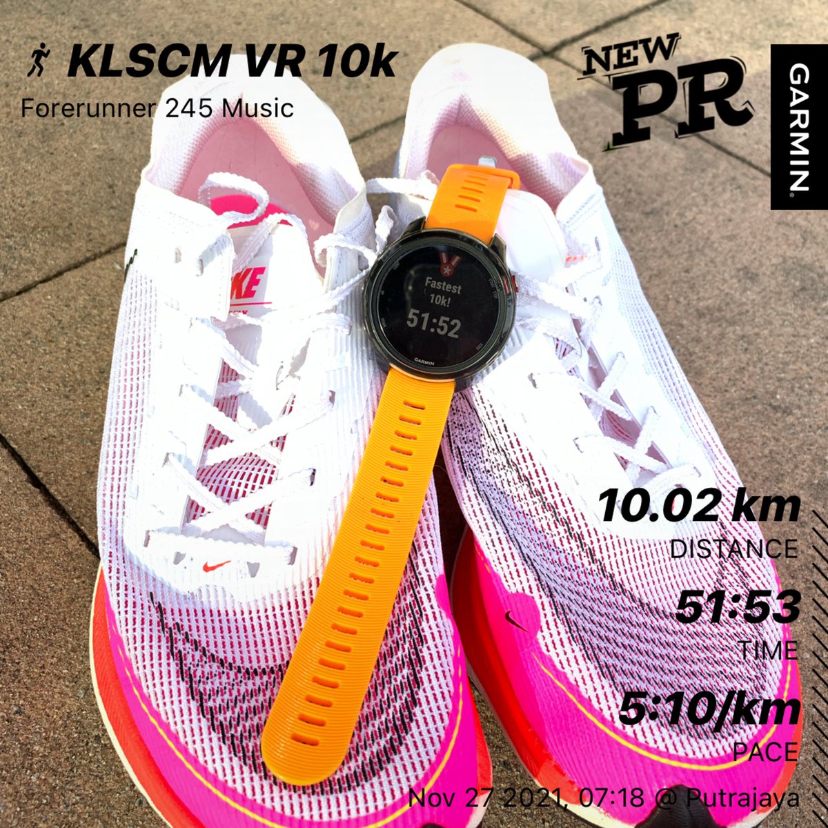 FuzDwarf's tweet photo. KLSCM VR 10km done &amp; dusted 
Target asal sub53 tapi berjaya langgar sub52 dengan bantuan pacer Abg Aziz, sweeper Nizam &amp; rakan TT Masha
Dan juga tukang sorak @QaiSuhaimi___ &amp; Ana
Previous PB: 55:17
New PB: 51:52
Target seterusnya HM Breaking 2 😁
#foxrunner #JFors #klscm2021vr https://t.co/8bQ3CGhxYH