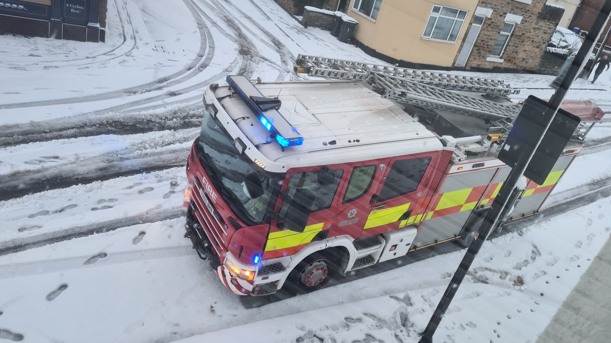 #snow and #firefighters outside my house. How much #excitement can I take in one day.