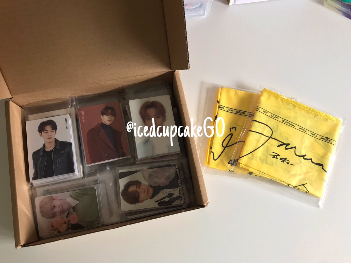 icedcupcakeGO's tweet photo. #kweenGOupdates SVT local bulk 02! All arrived safely to my place & in good condition. The earliest postage I can make is by Thursday. Will up for sale the unclaimed items after I settle first claimers’ postages ❣️ https://t.co/BV9wCoPaiE