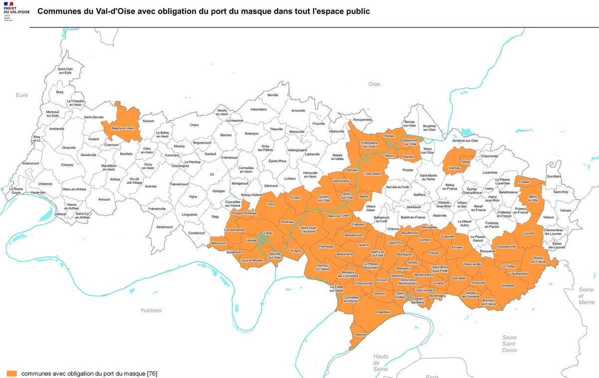 Prefet95's tweet photo. 🔴 #COVID19 | ‼️ Dégradation de la situation sanitaire &amp; réglementation du port du masque dans le Val-d’Oise en vue de ralentir la propagation de l’épidémie ‼️
+ d’infos sur https://t.co/2KOich0TBd https://t.co/s3d7d4rs4G