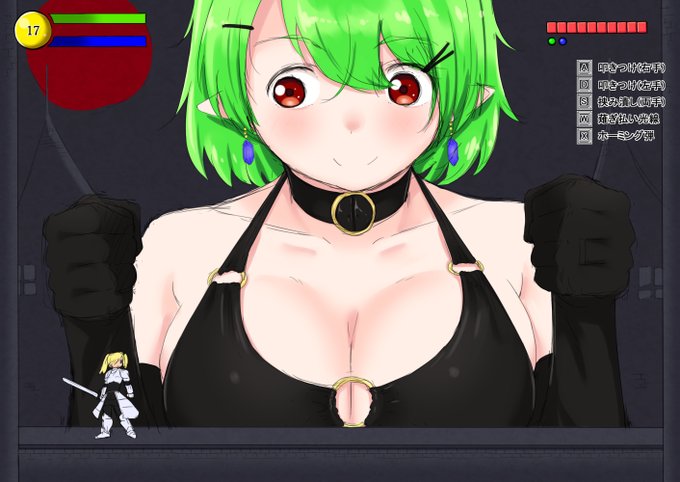 巨大中ボスっ娘になって迫りくる主人公達から魔王様を守る片手でできるお手軽アクションゲー誰か作って 